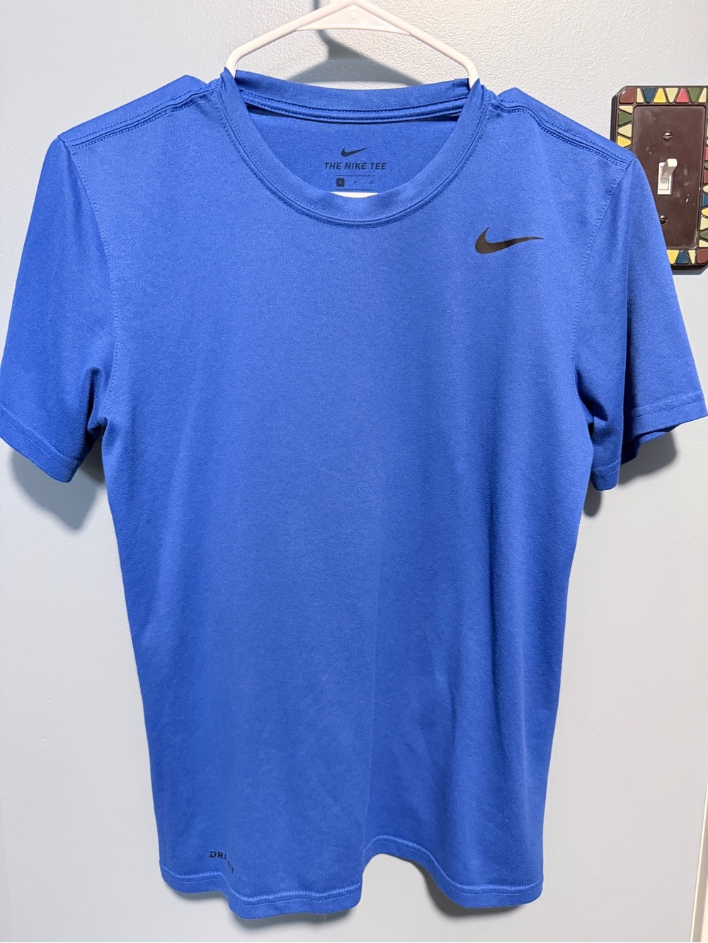 Nike Men’s Short Sleeve Dri-FIT Tee — Royal Blue with Black Swoosh